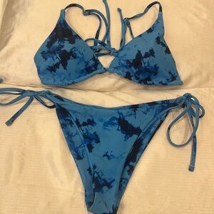 zaful blue tie dye bikini